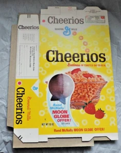 General Mills Cheerios Cereal Box File Flat Series 67 Moon Globe Offer 1970's - Picture 1 of 9