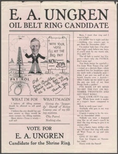 Divertido anillo de cinturón de aceite del condado de Callahan, Texas, década de 1940 manual político - Imagen 1 de 2