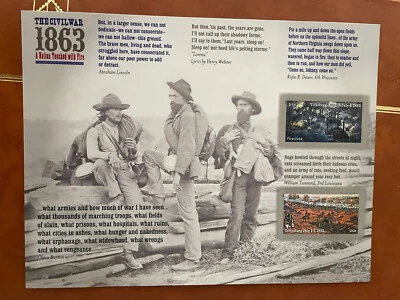 SFSTAMPS США Sc 4787-4788 гражданской войны 1863 Виксбург и Геттисберг лист 12 MNH 2013 - Изображение 1 из 2