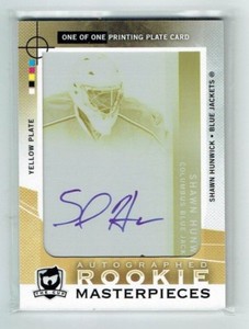 12-13 UD The Cup  Shawn Hunwick  1/1  The Cup Printing Plate  Rookie  Auto