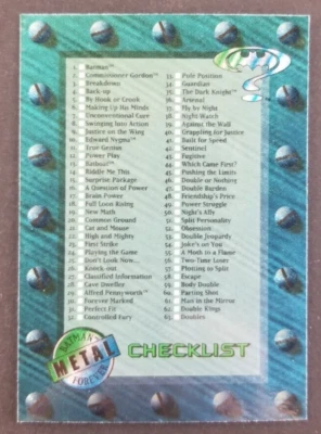 Batman Forever 1995 Checklist Fleer Metal Card (NM) - Image 1 of 2