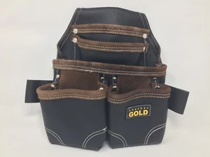 Leather Gold Oil Tanned Leather Pouch With Extra Big Pockets For Nails And Tools - Picture 1 of 3