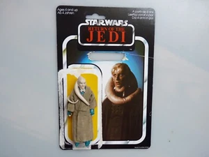 VINTAGE KENNER STAR WARS RETURN OF THE JEDI BIB FORTUNA FIGURE AND CARD BACK - Foto 1 di 5