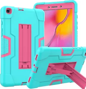 Shockproof Tablet Stand Case For Samsung Galaxy Tab A 8.4 2020 T307 Cyan Pink - Picture 1 of 3