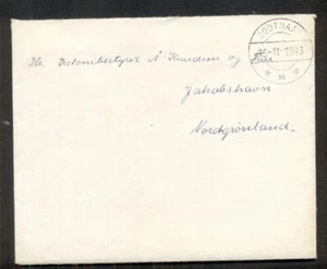 GREENLAND 1943 Official cover w/enclosed letter from Godthaab to Jakobshavn - Picture 1 of 1