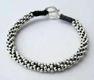 NiCe! Hmong Hill Tribe Unisex Silber & Hanf Armband 7,5 cm HANDARBEIT - Bild 1 von 3