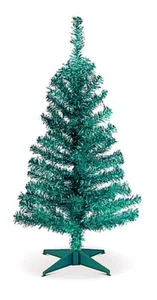 National Tree Company 3' Iridescent Turquoise Tinsel Tree with Plastic Stand - Picture 1 of 1