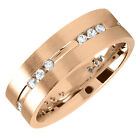 0.45CTW Natural Diamond 7mm 14K Rose Gold Channel-Set Wedding Band Ring