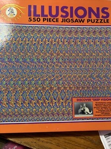Ceaco Magic Eye Illusions 3D NIB Vtg USA 1993 SEALED Box 550pc Jigsaw Puzzle NEW - Picture 1 of 2