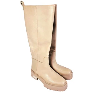 Sam Edelman kniehohe wasserdichte Damenstiefel Larina braun Sesamleder neu ohne Etikett - Bild 1 von 20