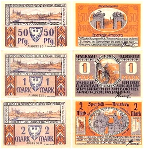 VERY RARE COMPLETE NOTGELD SET w GRIFTER BEING TRIED & HANGED! VIEWS of OLD CITY - Picture 1 of 1