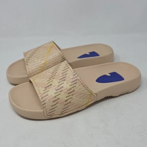 Burberry Dive Check Slides Beige and Yellow Sandals Women' Size 38 - Picture 1 of 7