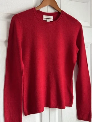 Ellen Tracy женщин L 100% кашемир свитер красный длинным рукавом Crewneck праздник - Изображение 1 из 4