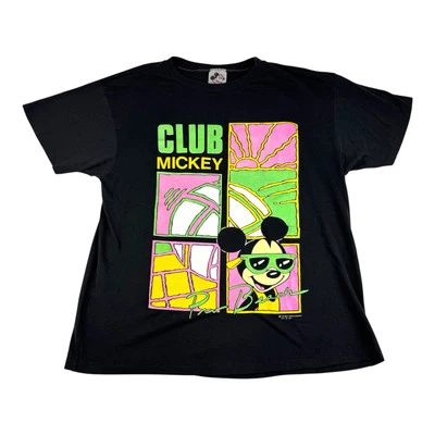Camiseta Rara De Colección SURF MANIA Club Mickey Mouse Pro Voleibol Playa Años 80 Grande Foto 1 de 4