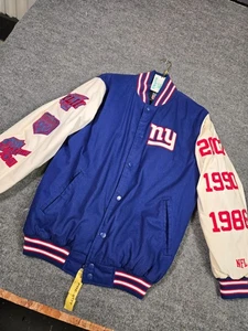 New York Giants NFL Varsity Jacket Small Super Bowl Champions 1986 1990 2007 - Picture 1 of 12