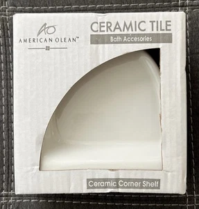 American Olean Off White Ceramic Tile Corner Shelf 7 X 7 AO10BA765CC1P New NIB - Picture 1 of 8