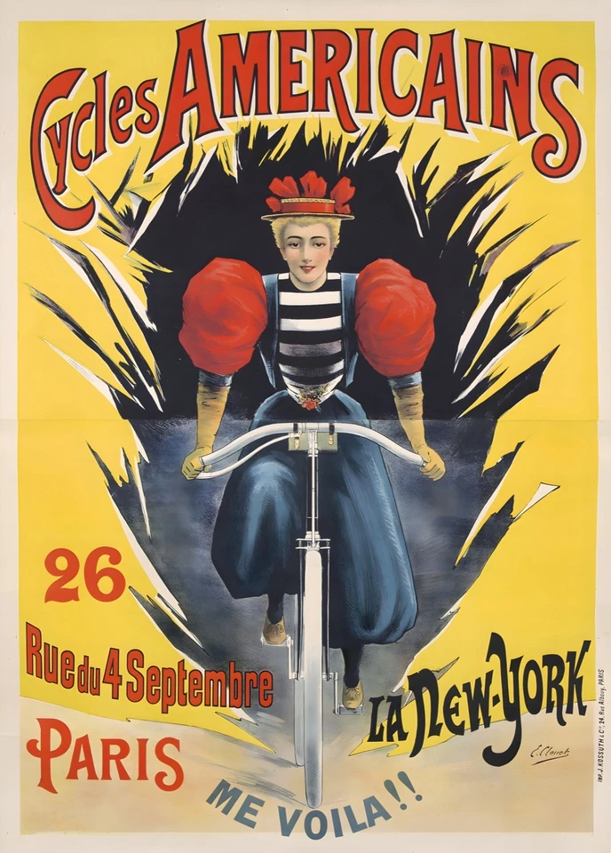 16267.Wall Decor Poster.Interior Art.Cycles Americains La New-York Woman Ad - Image 1 of 1