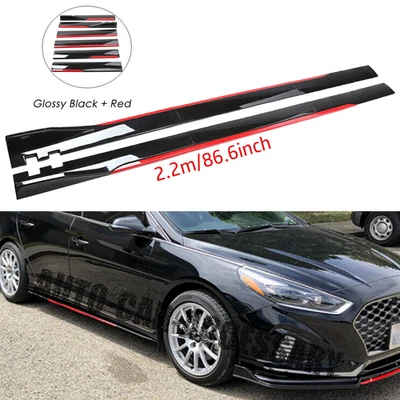 Glossy Black Look 86.6" Side Skirt Extension Spoiler Splitter For Hyundai Tucson Foto 1 de 4