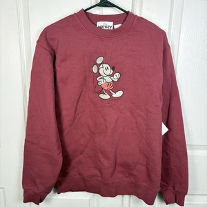 Disney Parks Mickey Mouse Genuine Mousewear Red Pullover Sweatshirt Size Small - Picture 1 of 8