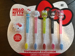 Hello Kitty and Friends Toothbrush Collection + Travel Cover, 5 Count - Picture 1 of 2