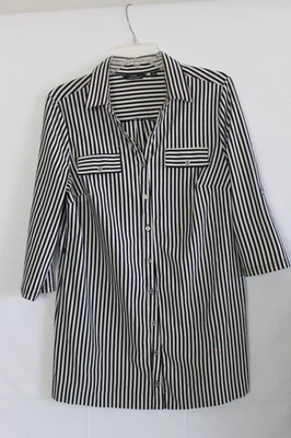Mile Gabrielle в полоску рубашка блузка искусственный карман клапаны женский размер PL - Изображение 1 из 4