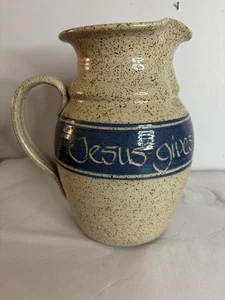 Potters Mark RARE 1993 Pitcher “Jesus Is The Living Water” Signed Pottery USA - Picture 1 of 10