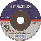 Trennscheibe INOX D125x1mm ger.INOX Bohr.22,23mm TECWERK Trennschleifscheibe
