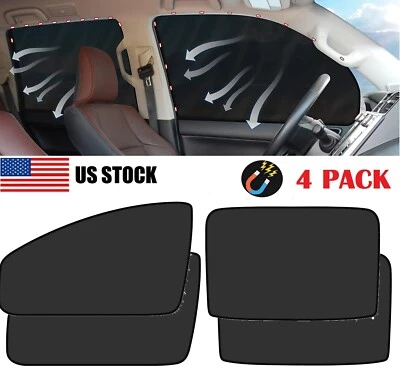 PACK de 4 Accesorios Magnéticos para Ventana de Coche Cubierta de Parasol Malla Protector UV Foto 1 de 4