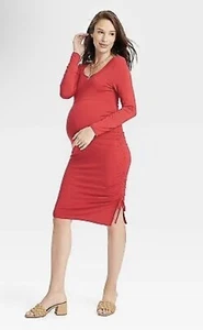 Long Sleeve XL Ruched Bodycon Maternity Dress Isabel Maternity by Ingrid Isabel - Picture 1 of 10