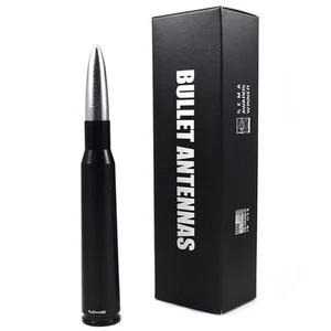 Anti-Theft Black Silver Tip 50 Caliber Bullet Short Antenna For 07 21 GMC Chevy - Picture 1 of 6