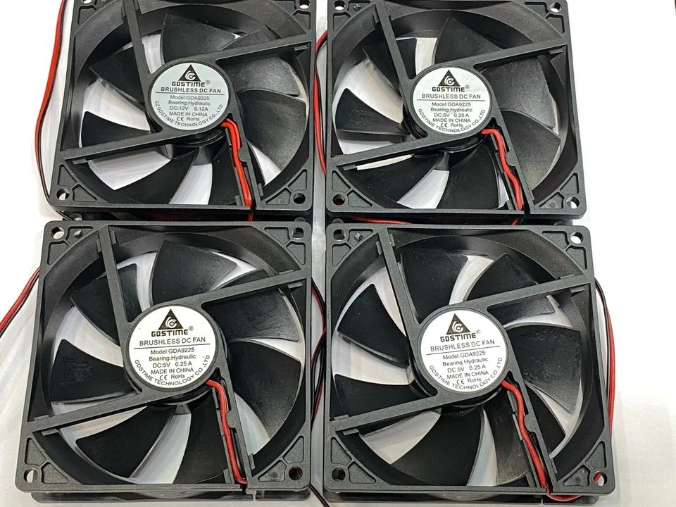 4 x Fan 5V 0.2A Computer PC CPU Case  9225 92mm 92x92x25mm 2pin  DC  G13 - Image 1 of 3