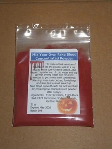 New Half Pint Fake Blood Powder / Mix it Yourself Halloween Makeup 250ml - 500ml - Picture 1 of 2