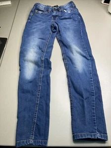 Lee Skinny Fit Straight Leg Jeans Youth 12 Blue Medium Wash Denim Mid Rise Zip - Picture 1 of 10