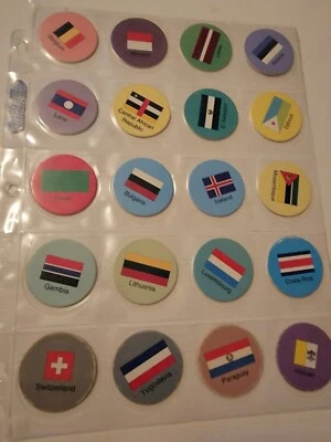 Lot Of 20 POGs Various Countries Country Flags Earth World - Image 1 of 4