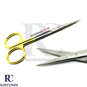 Cirugía Dental Tejido Suturas Iris Goma Tijeras Rectas TC 11,5 cm Veterinario CE - Imagen 1 de 3