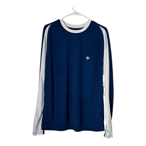 Pearl Izumi Shirt Mens XL Blue White Long Sleeve Crew Polyester Cycling Fitness - Picture 1 of 12