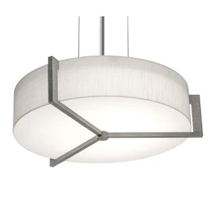 AFX Lighting Apex 3 Light 15" Pendant, Nickel/ Grey/Linen White - APP1524MBWG-LW - Picture 1 of 1