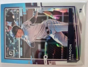 2020 Donruss Optic Carolina Blue and White Brandon Lowe Tampa Bay Rays #167 - Picture 1 of 2