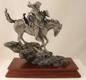Chilmark Fine Pewter Matthew 18 Rancher on Horse w/ sheep Lawrence Heyda Statue - Bild 1 von 16