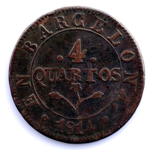 S.C. Spain-José Napoleón. 4 Rooms 1814 Barcelona. Copper 7.9 G. SCARCE - Picture 1 of 2