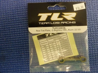 TLR / Team Losi Racing Rear Aluminum Toe Plate, -2 Degrees, HRC:  TLR 334036 - Image 1 of 2