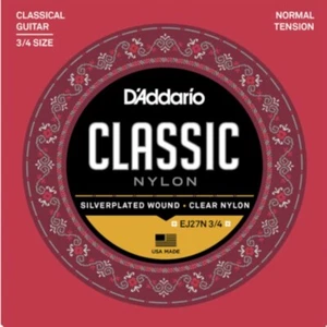 D'Addario EJ27N3/4 klassische Nylon-Gitarrensaiten 3/4 GRÖSSE - NORMALE Spannung - Bild 1 von 4