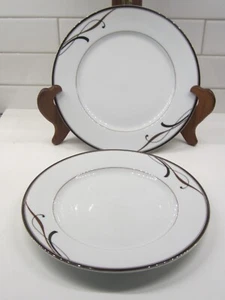 Lot of 2 Mikasa Cocoa Blossom 7 7/8" Porcelain Salad Plate SL170 Portugal - Picture 1 of 6