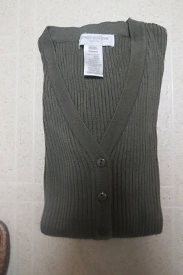 NUEVO JONES NEW YORK PETITE VERDE OLIVA SEDA CÁRDIGAN SUÉTER, TALLA P/P Foto 1 de 4