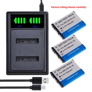 EN-EL19 Battery or charger for Nikon Coolpix A100 A300 W100 S32 NP-BJ1 DSC-RX0 - Picture 1 of 54