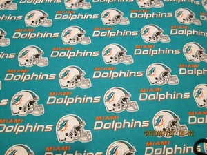 NFL MIAMI DOLPHINS BRAND NEW DESIGN 1 YARD PIECE - 100% COTTON NEW - Picture 1 of 6