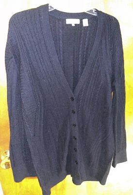 Cárdigan estilo abuelo azul oscuro de gran tamaño de cachemir Inhabit para mujer talla P Foto 1 de 4