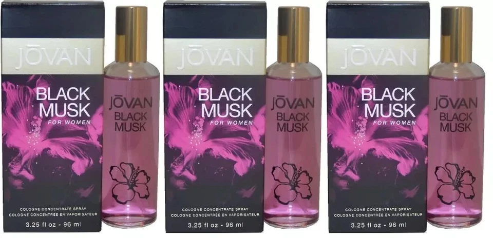 Paquete de 3 - Jovan Black Musk para mujer colonia spray concentrado, 3,25 oz sellado Foto 1 de 1