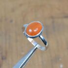 925 Solid Sterling Silver Red Carnelian Ring-9 us h695