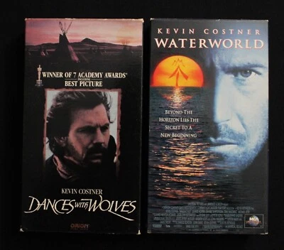Dances With Wolves  &  Waterworld  (VHS Tapes) Two Movies Starring Kevin Costner - Image 1 of 2